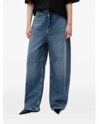 HUGO - Logo-Patch Wide-Leg Jeans - Lyst
