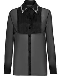 Philipp Plein - Embellished Long-Sleeve Shirt - Lyst