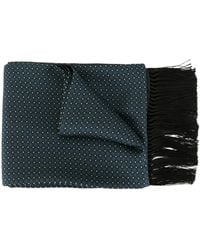 Dolce & Gabbana Bedruckter Schal mit Fransen - Blau
