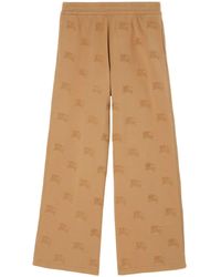 Burberry - Ekd-Embroidered Cotton Track Pants - Lyst