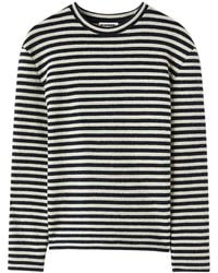 Jil Sander - T-shirt rayé en laine à patch logo - Lyst