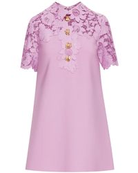 Oscar de la Renta - Robe Courte En Dentelle - Lyst