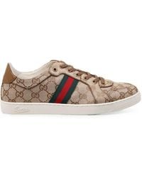 Gucci - Stretch Gg Supreme Web-Stripe Sneakers - Lyst