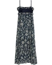 Agua Bendita - Amaranta Floral-Print Ruffled Maxi Dress - Lyst