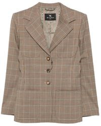 Etro - Check-Pattern Blazer - Lyst
