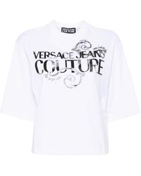 Versace - Katoenen T-shirt Met Logoprint - Lyst