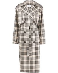 Sportmax - Check-pattern Belted Coat - Lyst