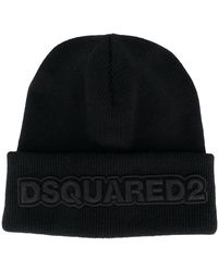 DSquared² - Gerippte Mütze mit Logo-Patch - Lyst