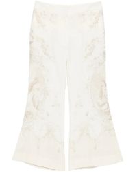 Zimmermann - Flared Broek Met Bloemenprint - Lyst