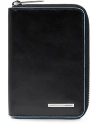 Piquadro - Logo-Plaque Leather Travel Wallet - Lyst