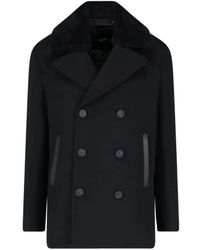 Mackage - Shearling-Collar Double-Breasted Coat - Lyst