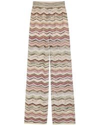 Missoni - Zigzag-Knit Wide-Leg Trousers - Lyst