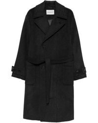 Amaranto - Belted Button-Fastening Coat - Lyst