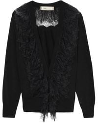 Blumarine - Lace-Trim Ruffled Cardigan - Lyst