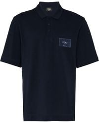 Fendi - Embroidered-logo Polo Shirt - Lyst