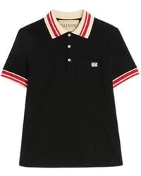Valentino Garavani - Logo-Patch Polo Shirt - Lyst