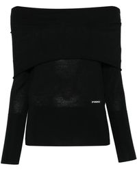 Pinko - Off-Shoulder Wollen Top - Lyst