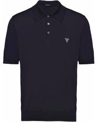 Prada - Wollen Poloshirt Met Geborduurd Logo - Lyst