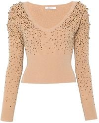 Max Mara - Gang Trui Met Pailletten En V-Hals - Lyst