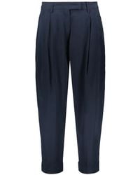 Moorer - Pleated Turn-Up Trousers - Lyst