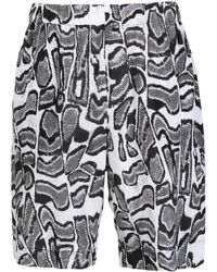 Edward Crutchley - Short En Soie À Imprimé Abstrait - Lyst
