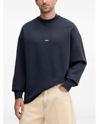 HUGO - Logo-patch Crew-neck Sweatshirt - Lyst