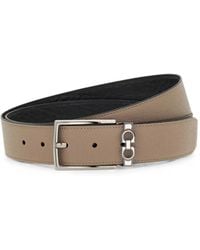 Ferragamo - Reversible And Adjustable Belt With Rectangular Buckle - Lyst
