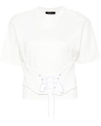 Mugler - T-shirt à détail de corset - Lyst