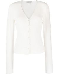 Vince - Crochet-Trim Linen-Blend Cardigan - Lyst
