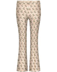 Giambattista Valli - Floral-jacquard Cropped Flared Trousers - Lyst