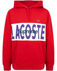 Supreme - Sudadera con capucha y panel del logo de x Lacoste - Lyst