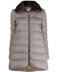 Herno - Faux-fur Collar Quilted Padded Coat - Lyst
