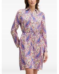 MARC AUREL - Robe Ceinturée À Motif Cachemire - Lyst