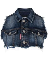 DSquared² - Cropped-Jeansjacke - Lyst