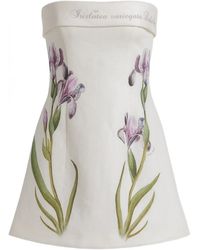 Alberta Ferretti - Strapless Floral Print Dress - Lyst