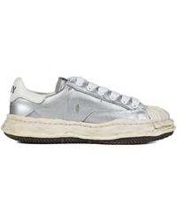 Maison Mihara Yasuhiro - Blakey Distressed-Leather Lace-Up Sneakers - Lyst