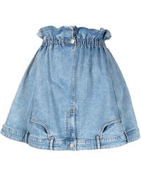 Moschino - Jeansshorts mit Paperbag-Taille - Lyst