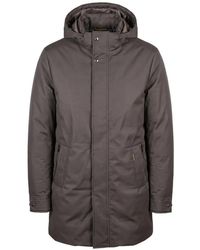 Moorer - Vermont Hooded Concealed-Fastening Coat - Lyst