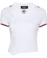 DSquared² - Logo-Patch Asymmetric Polo Shirt - Lyst