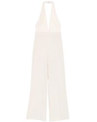 Patrizia Pepe - Deep Neckline Crepe Jumpsuit - Lyst