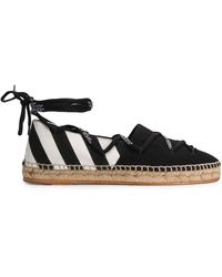 Damen Schuhe Flache Schuhe Espadrilles und Sandalen Off-White c/o Virgil Abloh Espadrilles mit diagonalen Streifen in Schwarz 