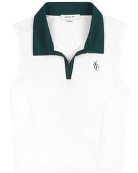 Sporty & Rich - Fanny Src Mouwloze Polotop Met Geborduurd Logo - Lyst