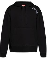 DIESEL - Logo-Embroidered Hooded Sweatshirt - Lyst