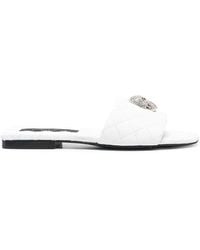 Philipp Plein - Crystal-Skull Matelassé Slides - Lyst