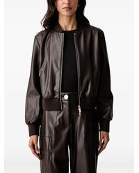 ARMANI EXCHANGE - Faux-Leather Bomber Jacket - Lyst