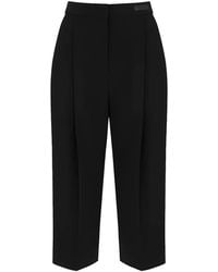 Elisabetta Franchi - Logo-Plaque Pleated Trousers - Lyst