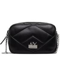 ARMANI EXCHANGE - Quilted Logo-Plaque Shoulder Bag - Lyst
