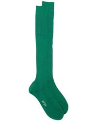 N°21 - Ribbed-Knit Logo-Print Socks - Lyst
