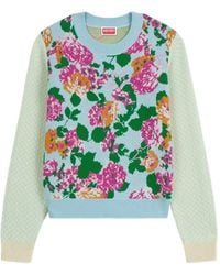 KENZO - Trui Met Ronde Hals En Bloemenprint - Lyst