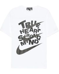 COMME DES GARÇON BLACK - X Nike Slogan-Print T-Shirt - Lyst